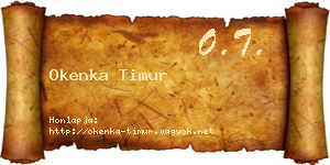 Okenka Timur névjegykártya